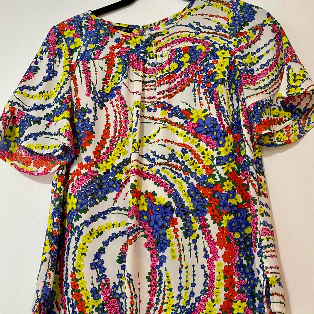 Talbot’s Colorful Floral Top - Picture 5 of 5